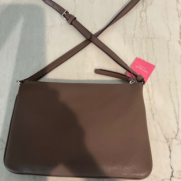 Kate Spade Triple Gusset Crossbody Jackson Brownstone - Picture 3 of 4